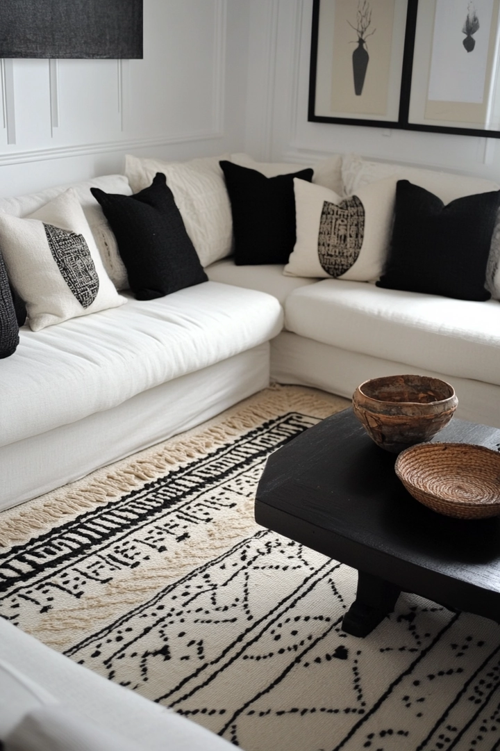 black and white living room ideas 74