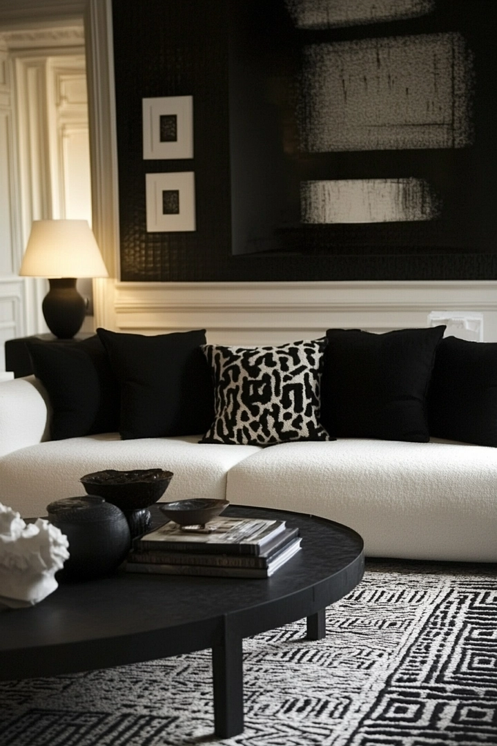 black and white living room ideas 76