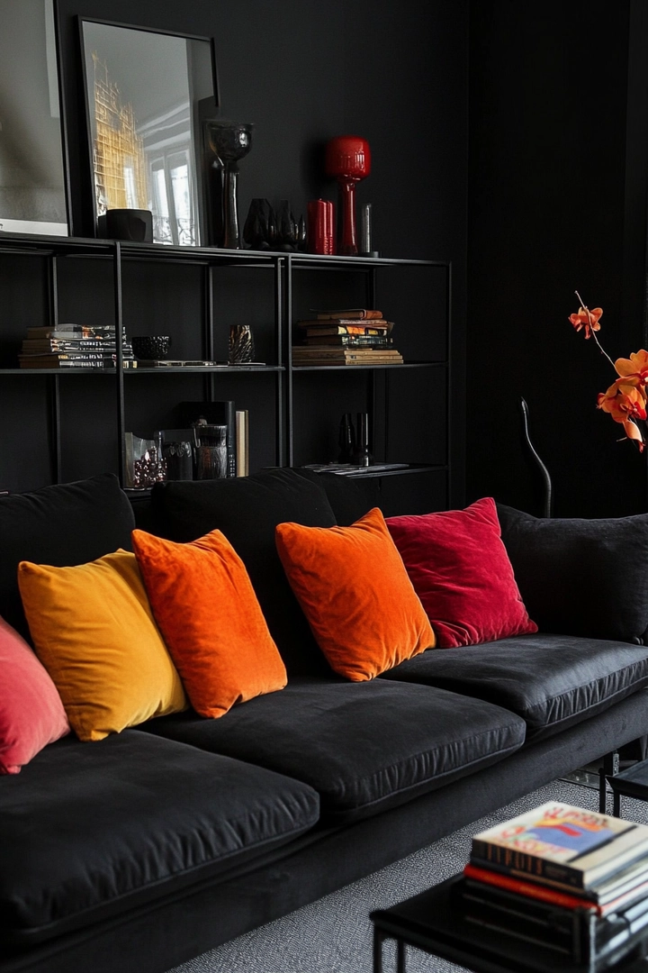 black living room ideas 10