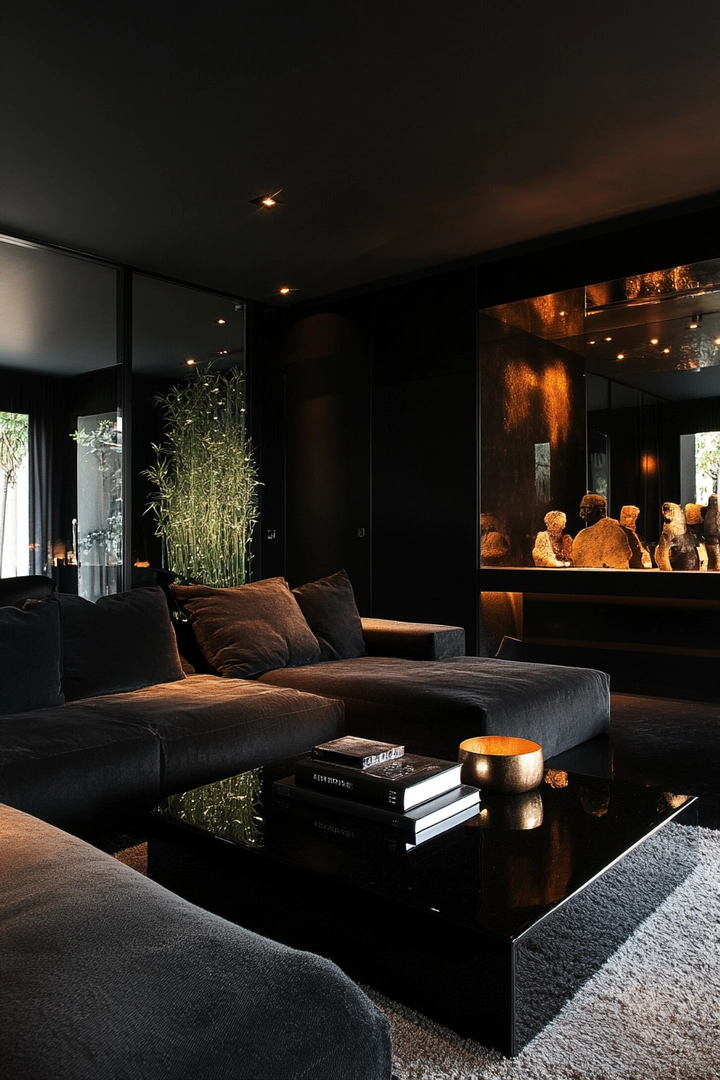 black living room ideas 14