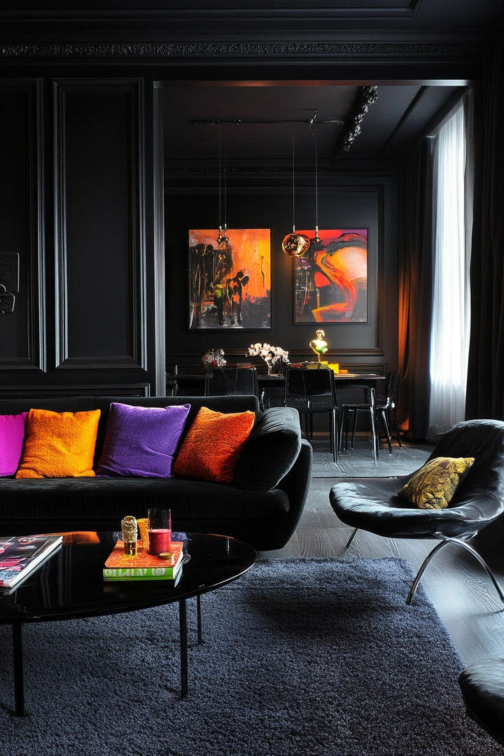 black living room ideas 19