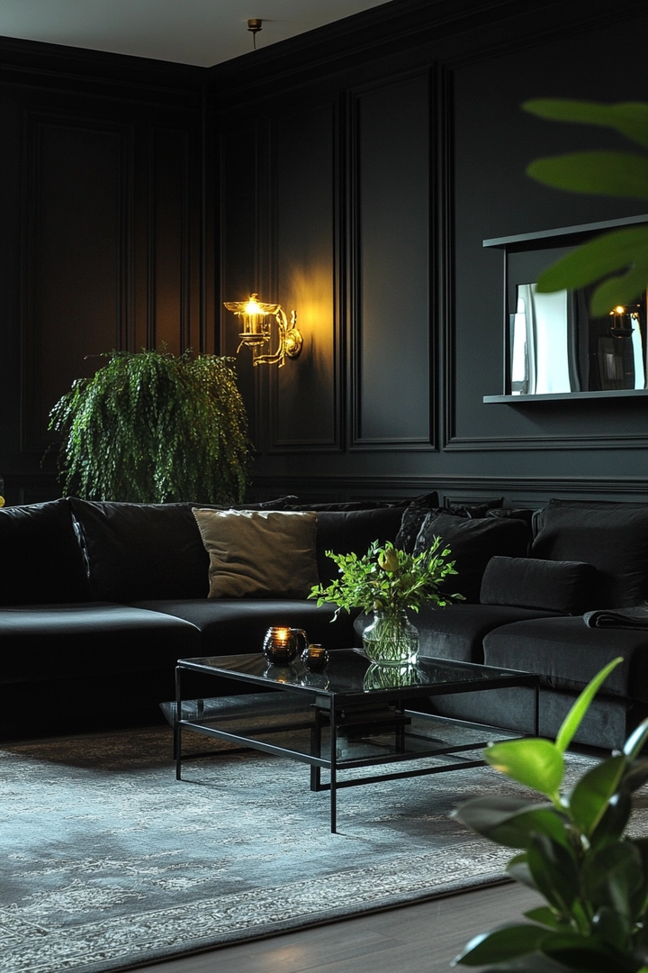 black living room ideas 25