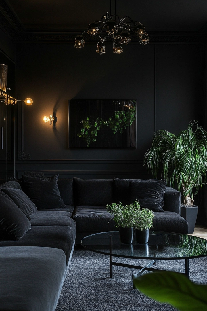 black living room ideas 26