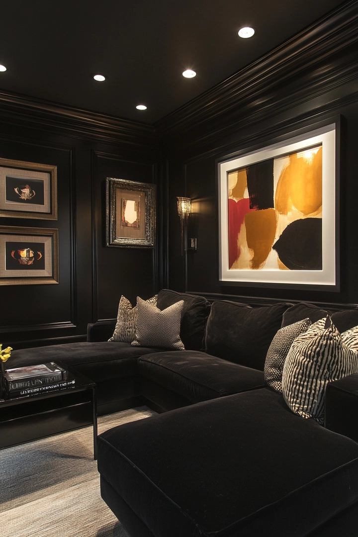 black living room ideas 36