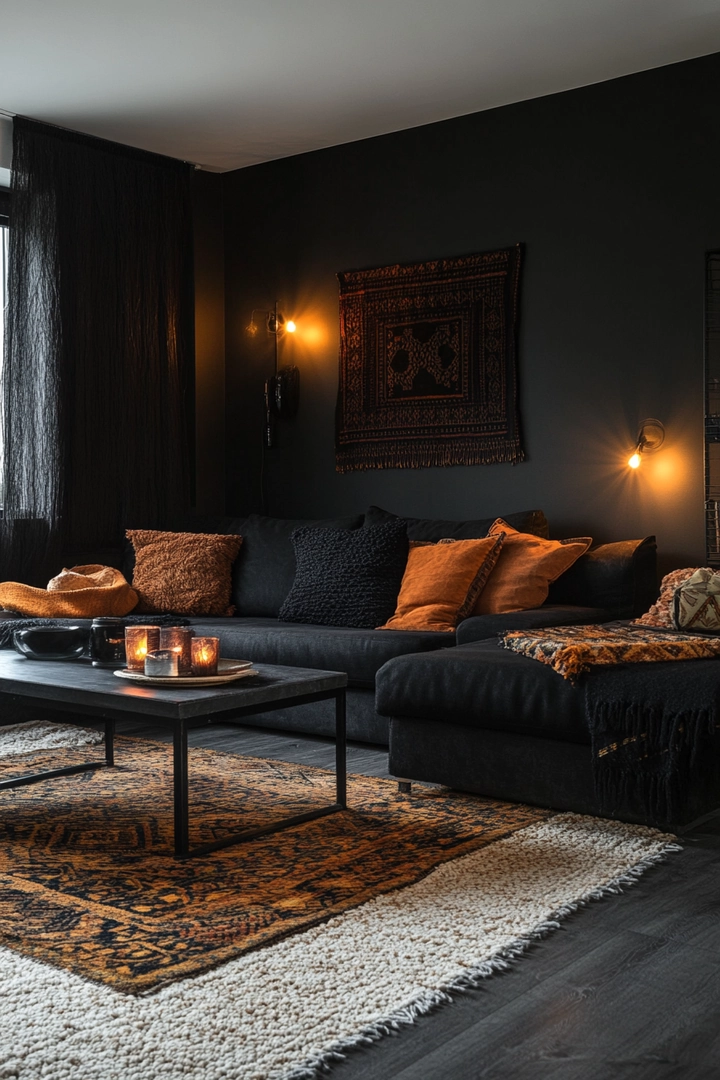 black living room ideas 39