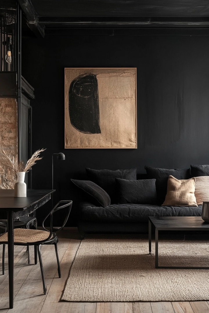 black living room ideas 43