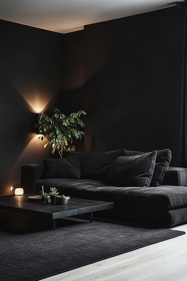 black living room ideas 51