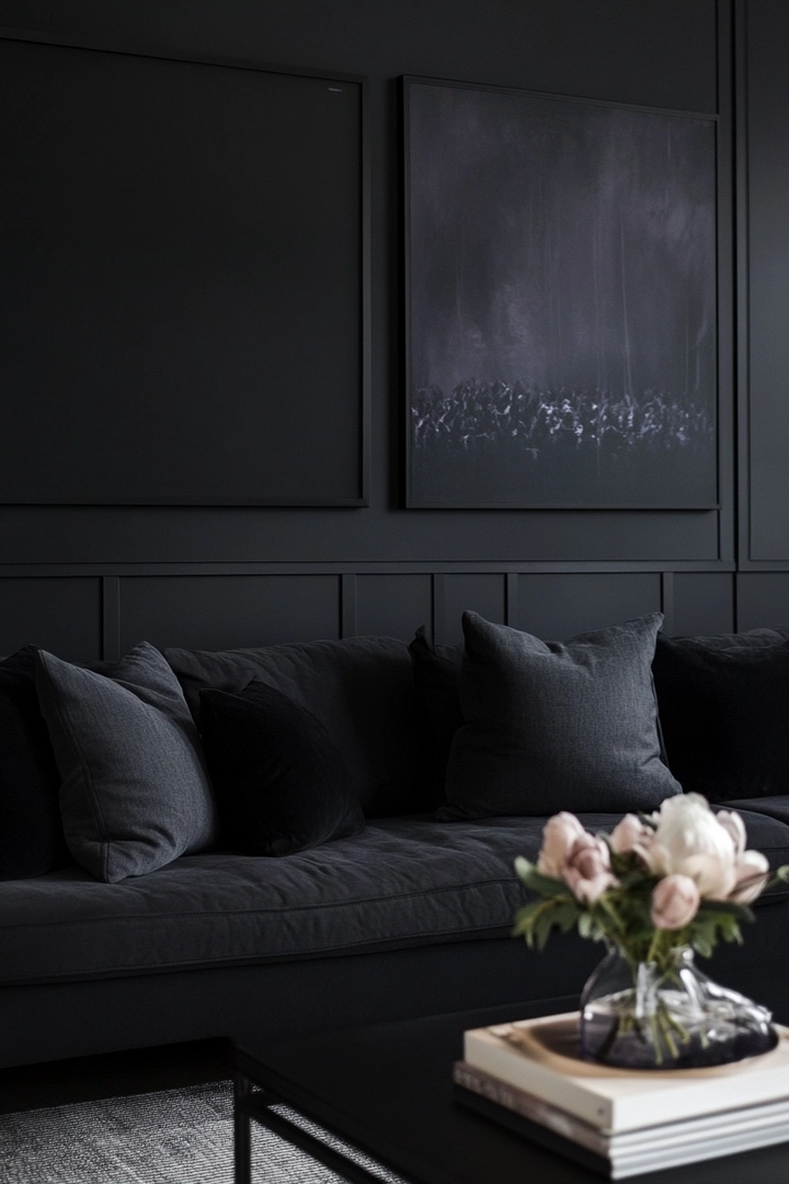 black living room ideas 56