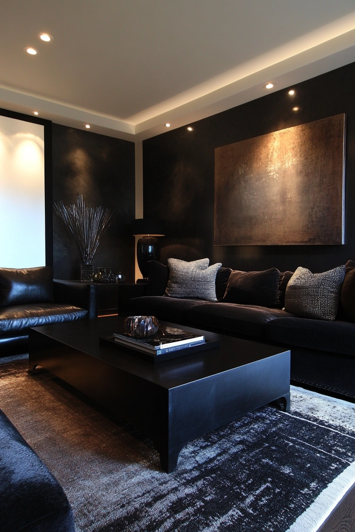 black living room ideas 68