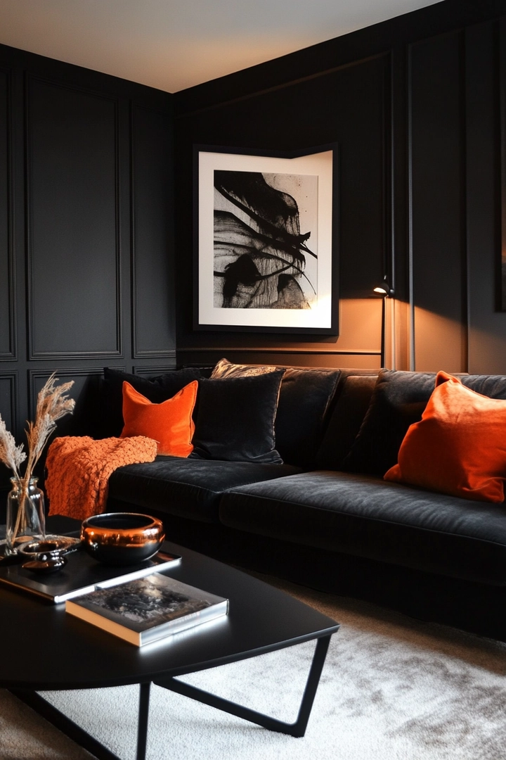 black living room ideas 80