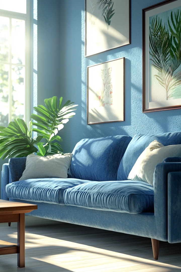 blue couch living room ideas 2