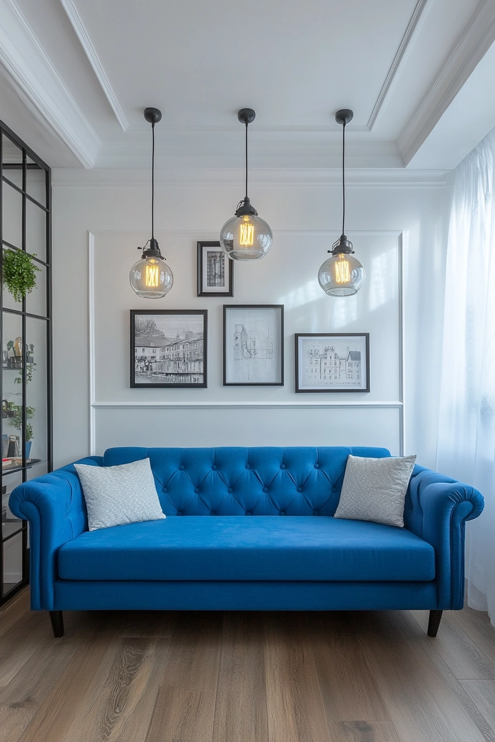 blue couch living room ideas 56