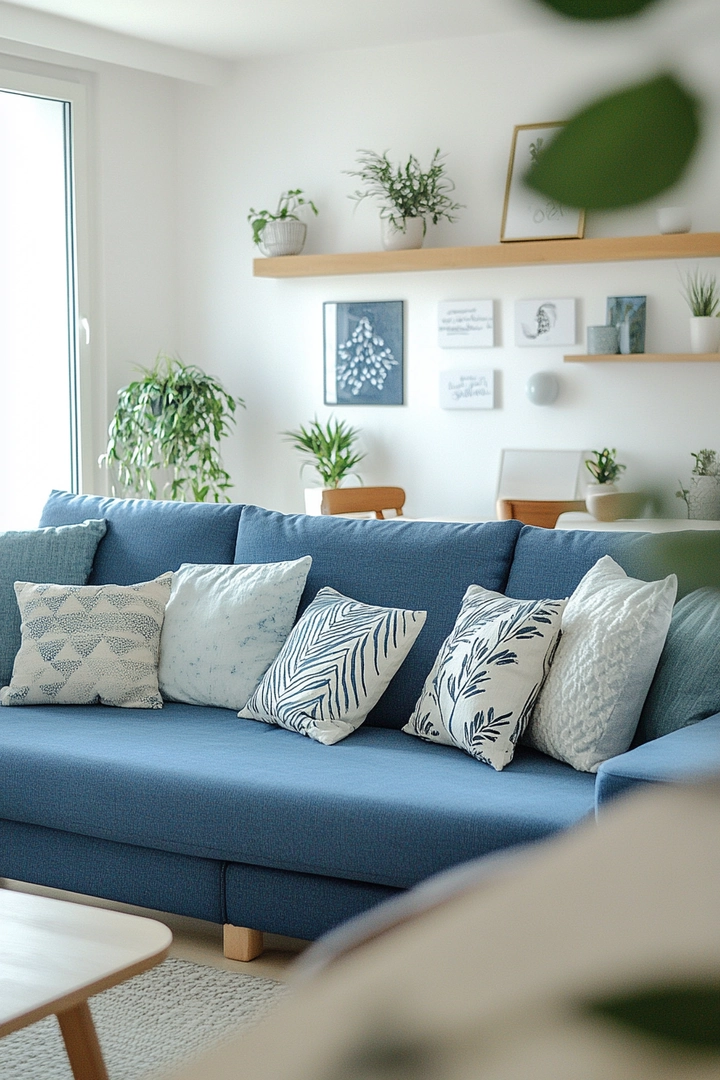 blue couch living room ideas 58