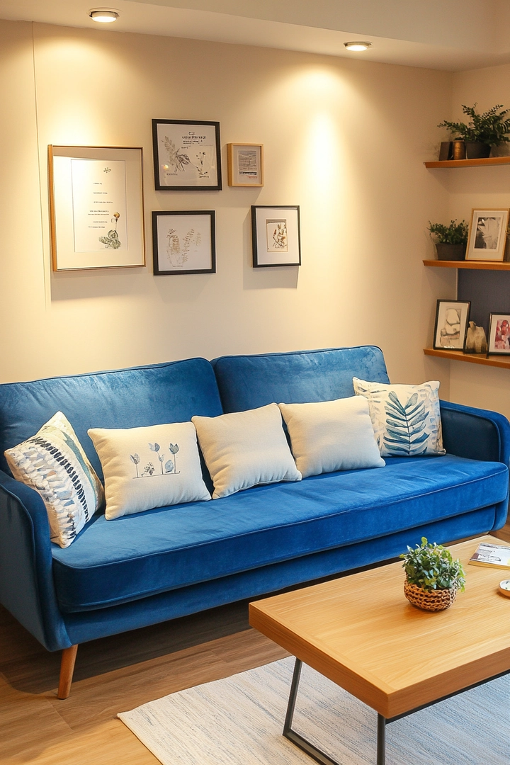 blue couch living room ideas 74