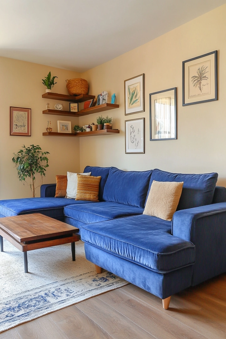 blue couch living room ideas 75