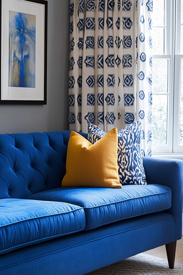 blue sofa living room curtain ideas 13