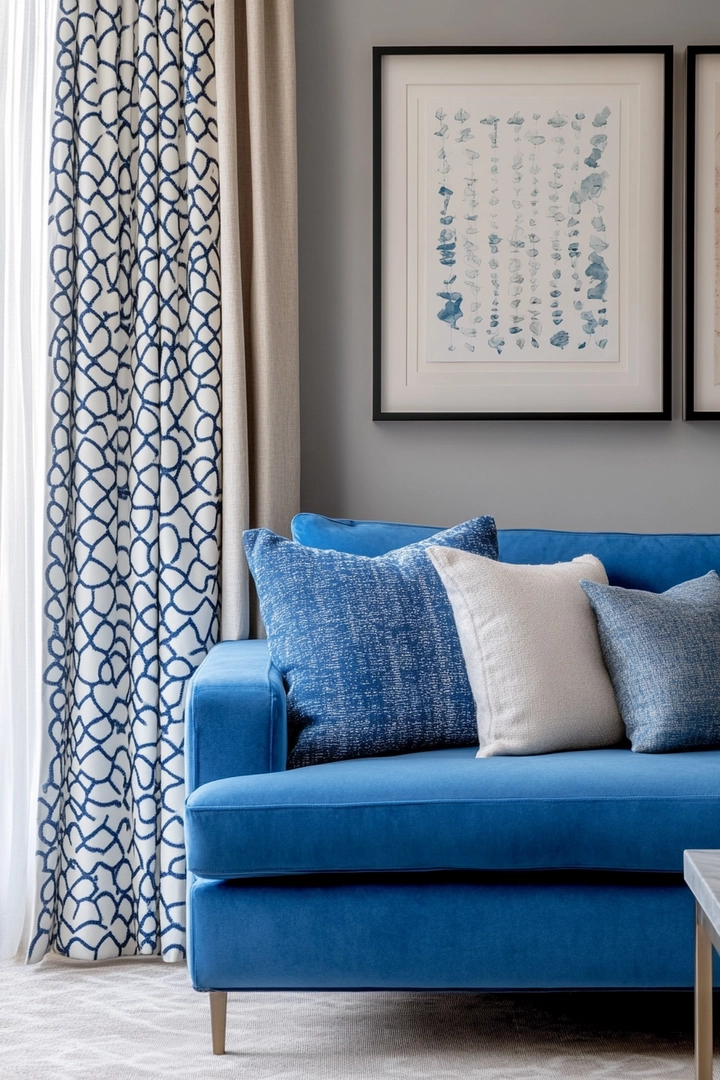 blue sofa living room curtain ideas 16