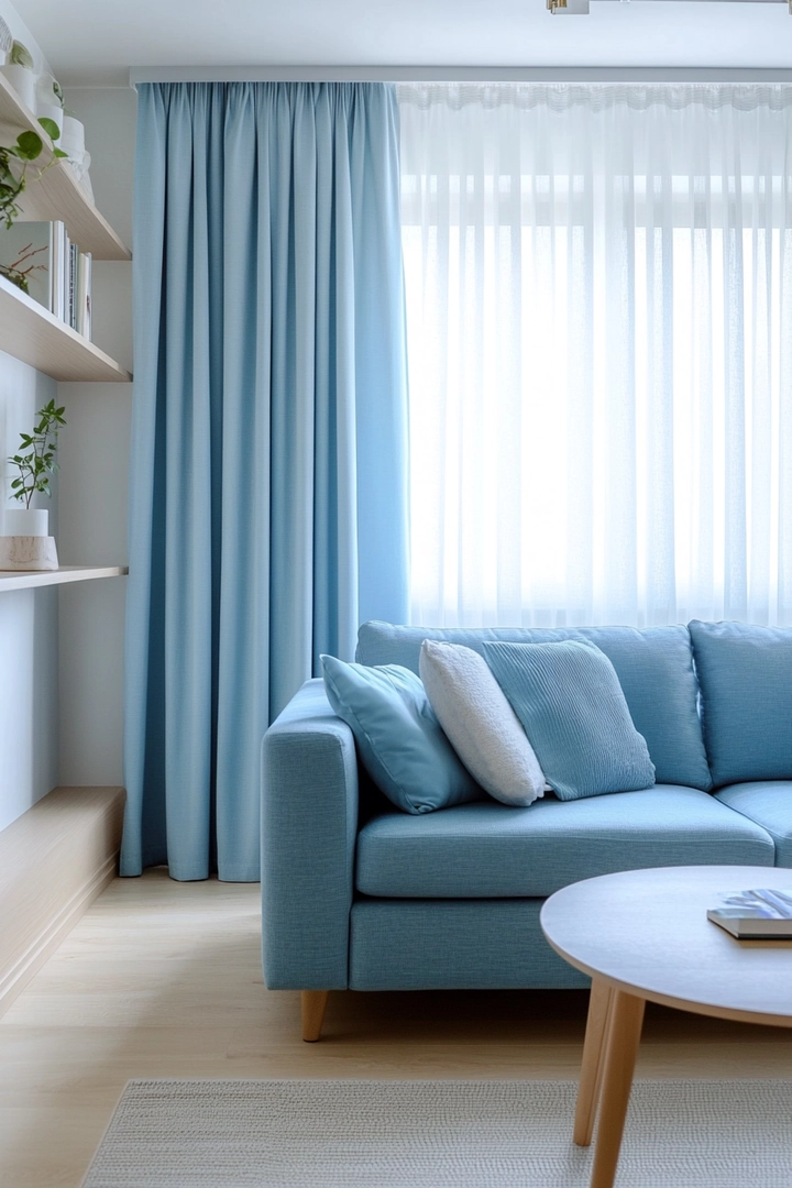 blue sofa living room curtain ideas 17