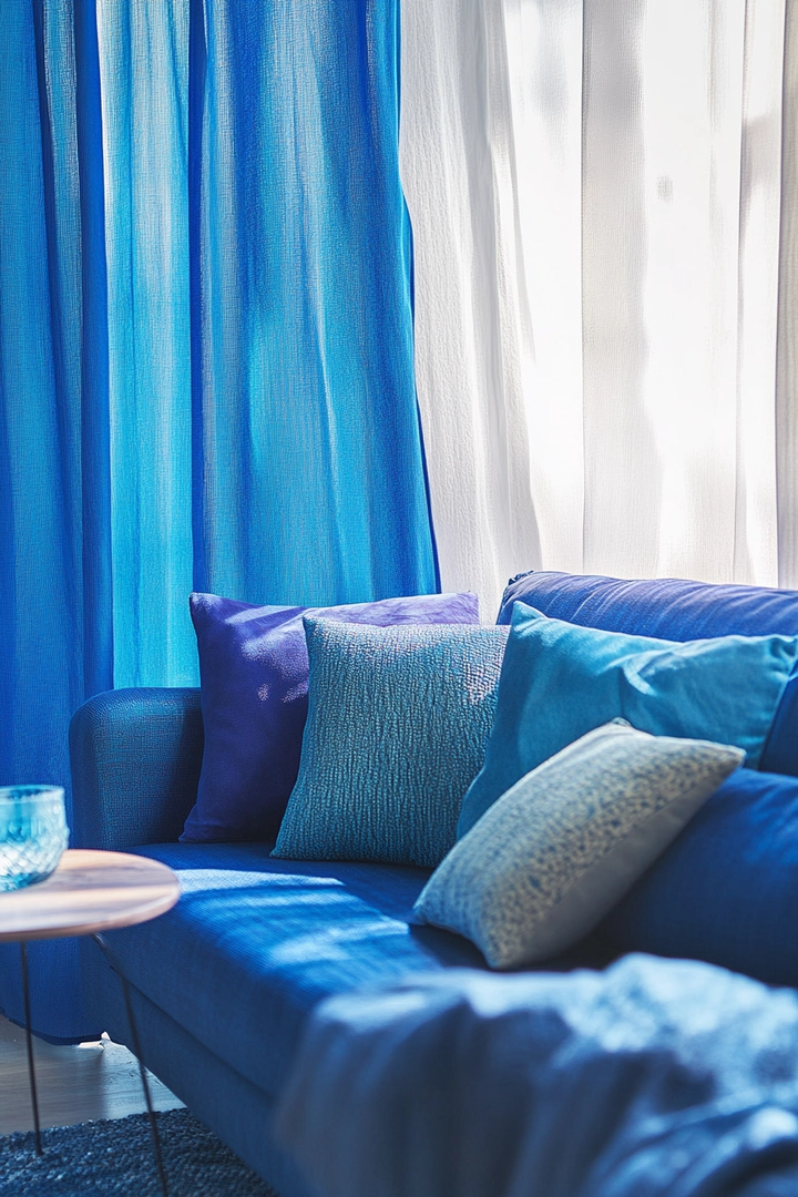 blue sofa living room curtain ideas 69