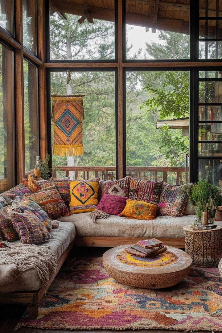 boho living room ideas 36