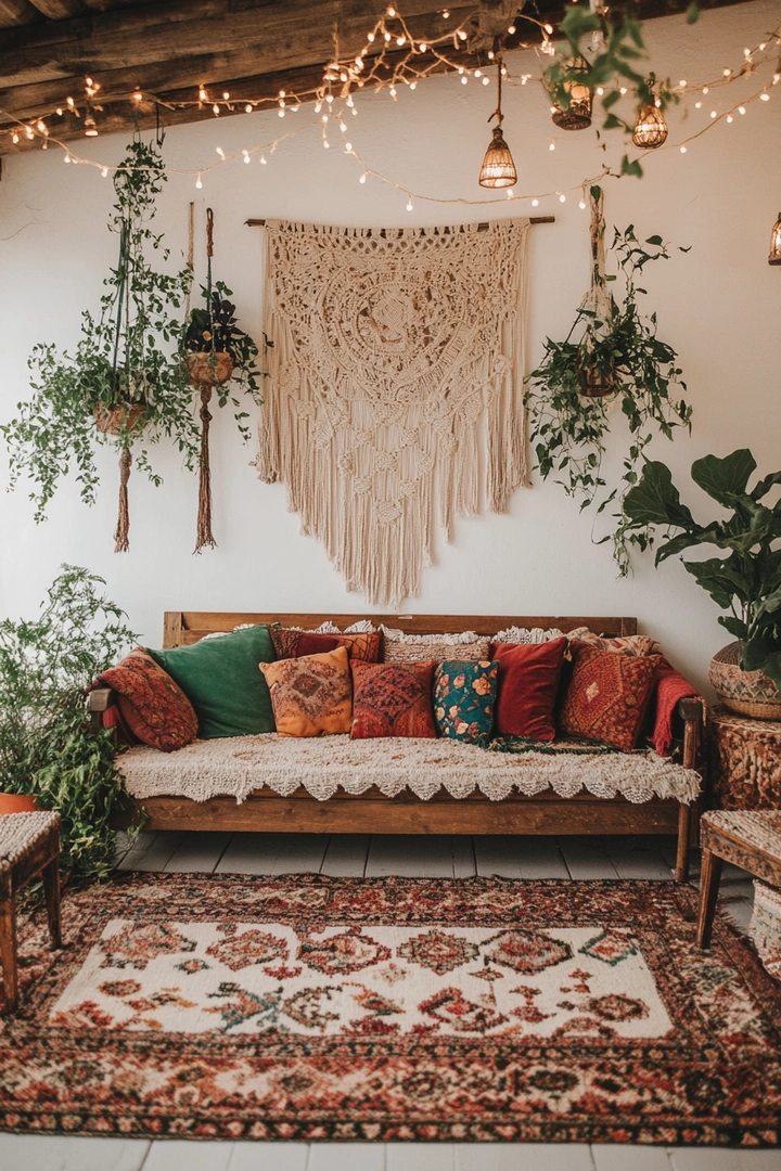 boho living room ideas 44