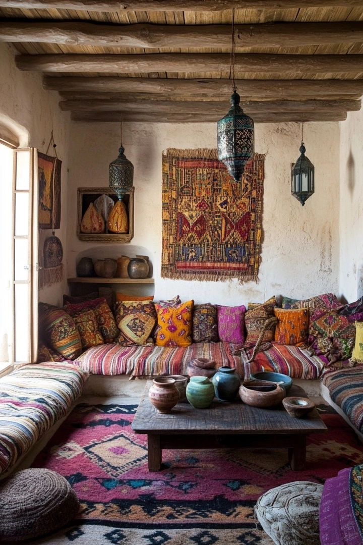 boho living room ideas 49