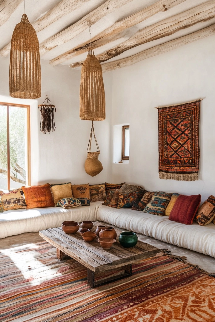 boho living room ideas 52