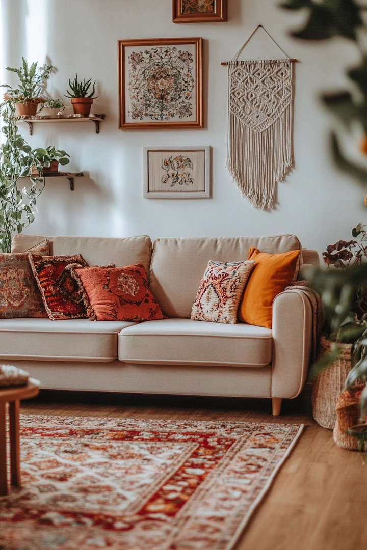 boho living room ideas 54