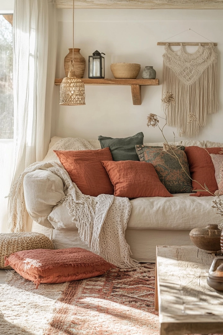 boho living room ideas 74