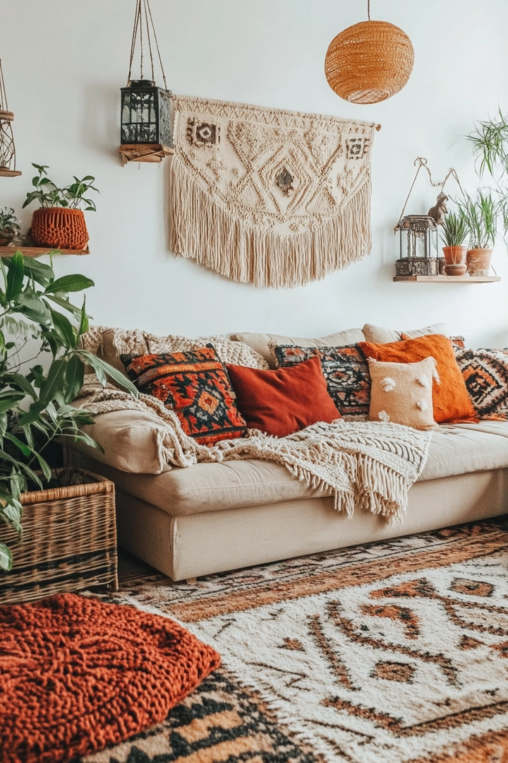 boho living room ideas 76