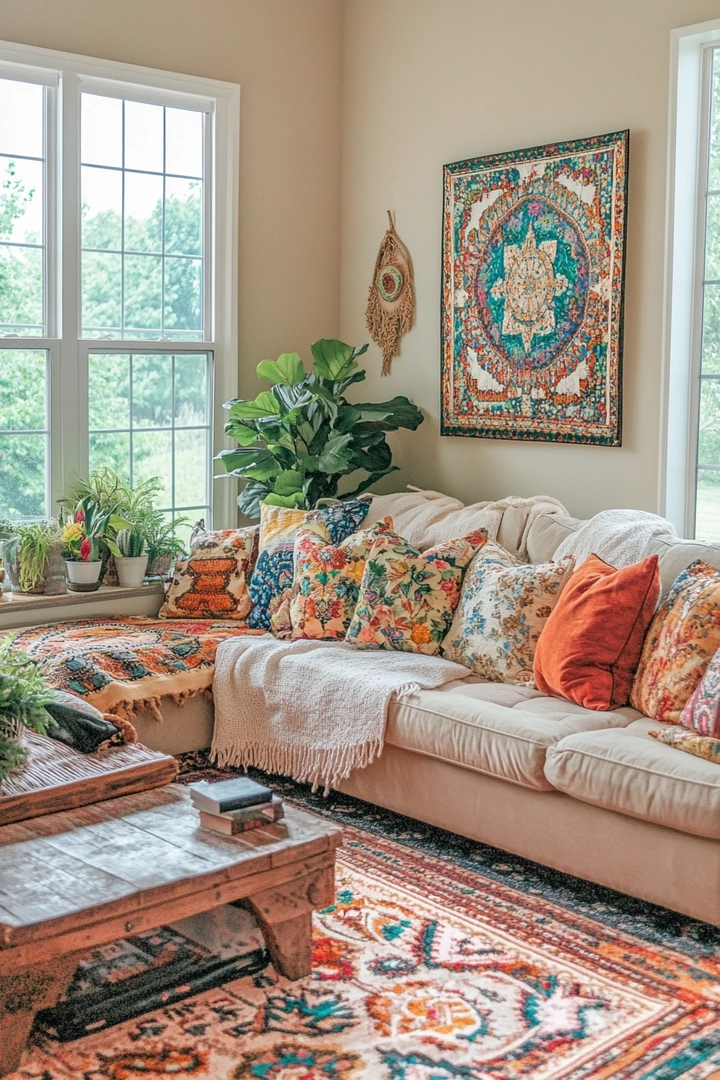 boho living room ideas 78