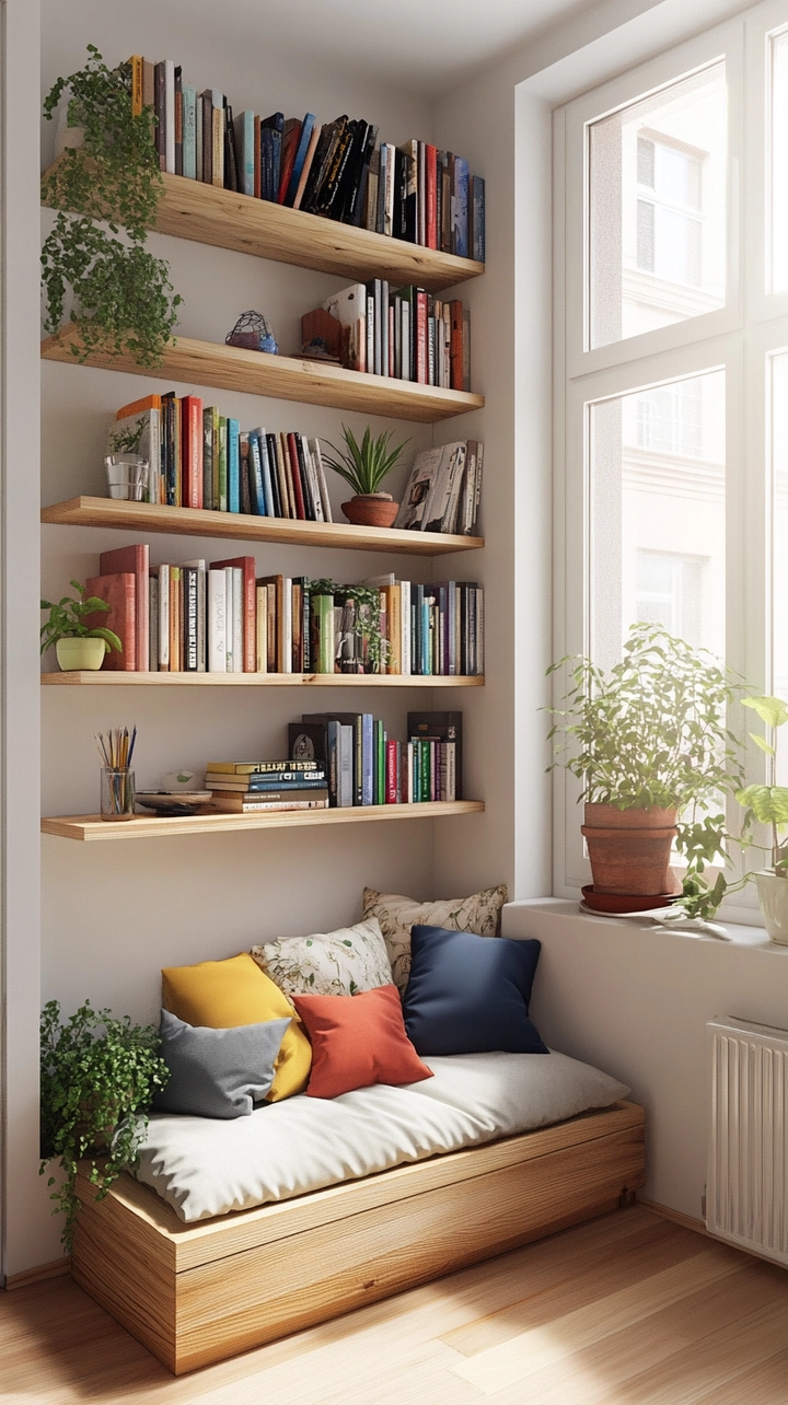 bookshelf ideas for small spaces 78