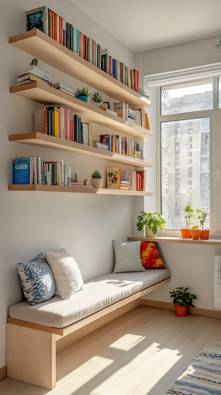 bookshelf ideas for small spaces 79