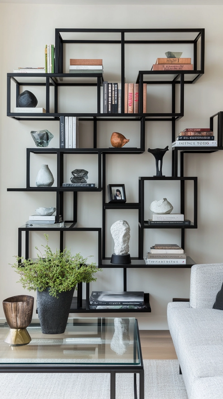 bookshelf ideas living room 41