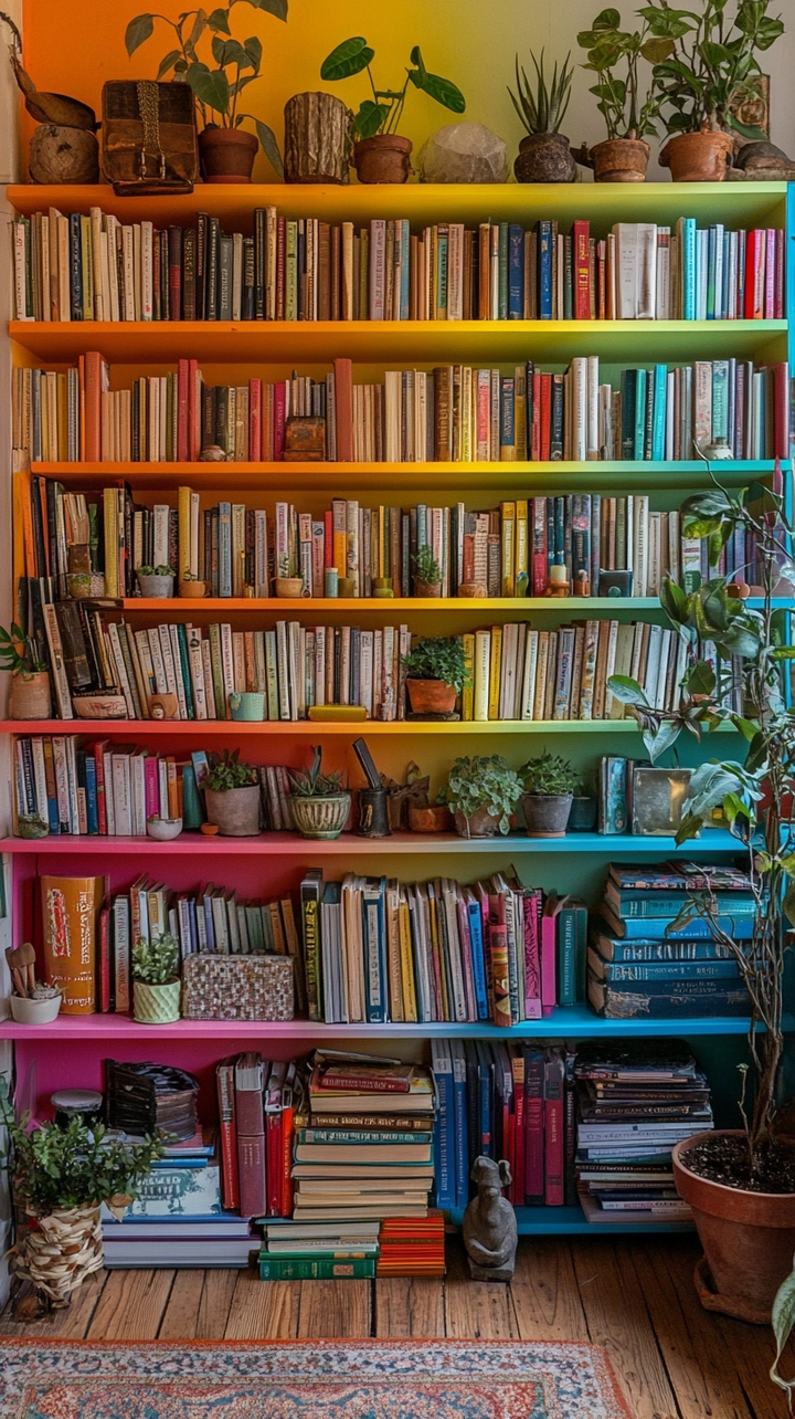 bookshelf organization ideas 45