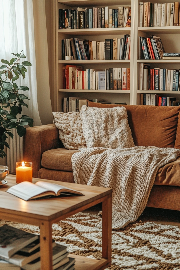 brown couch living room ideas 54