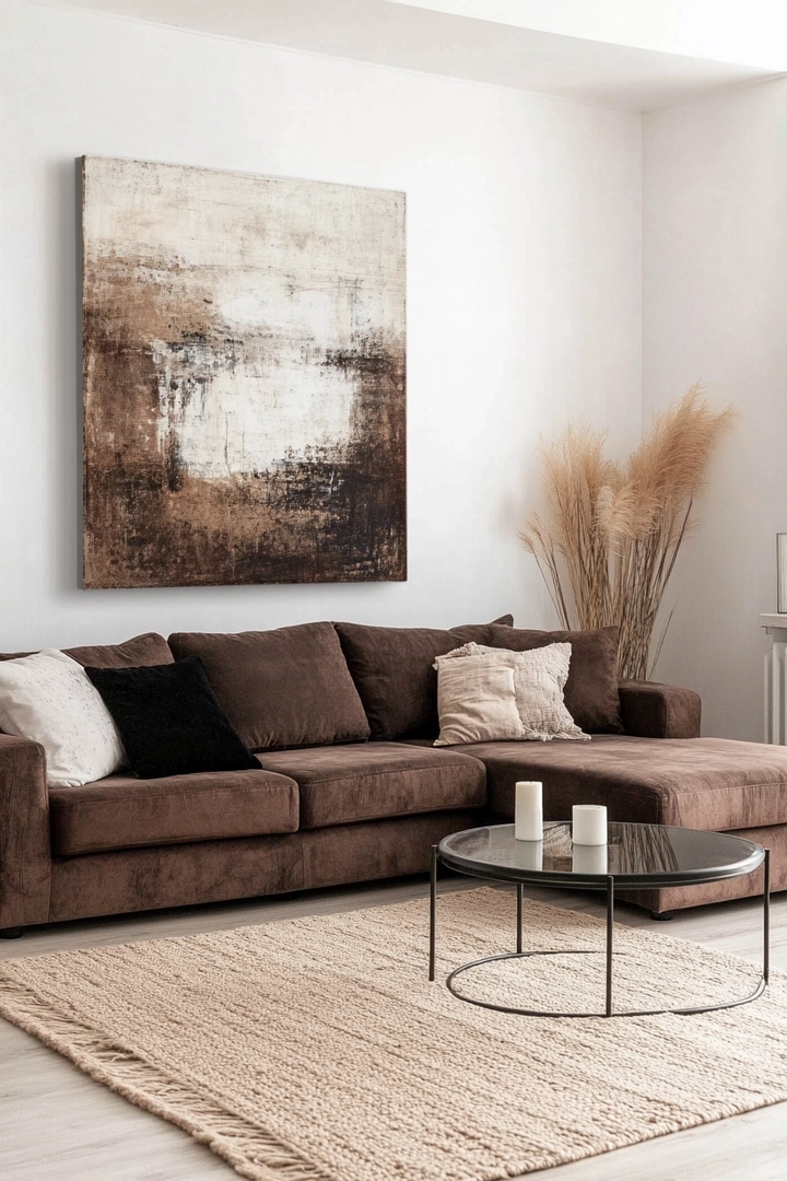 brown couch living room ideas 7