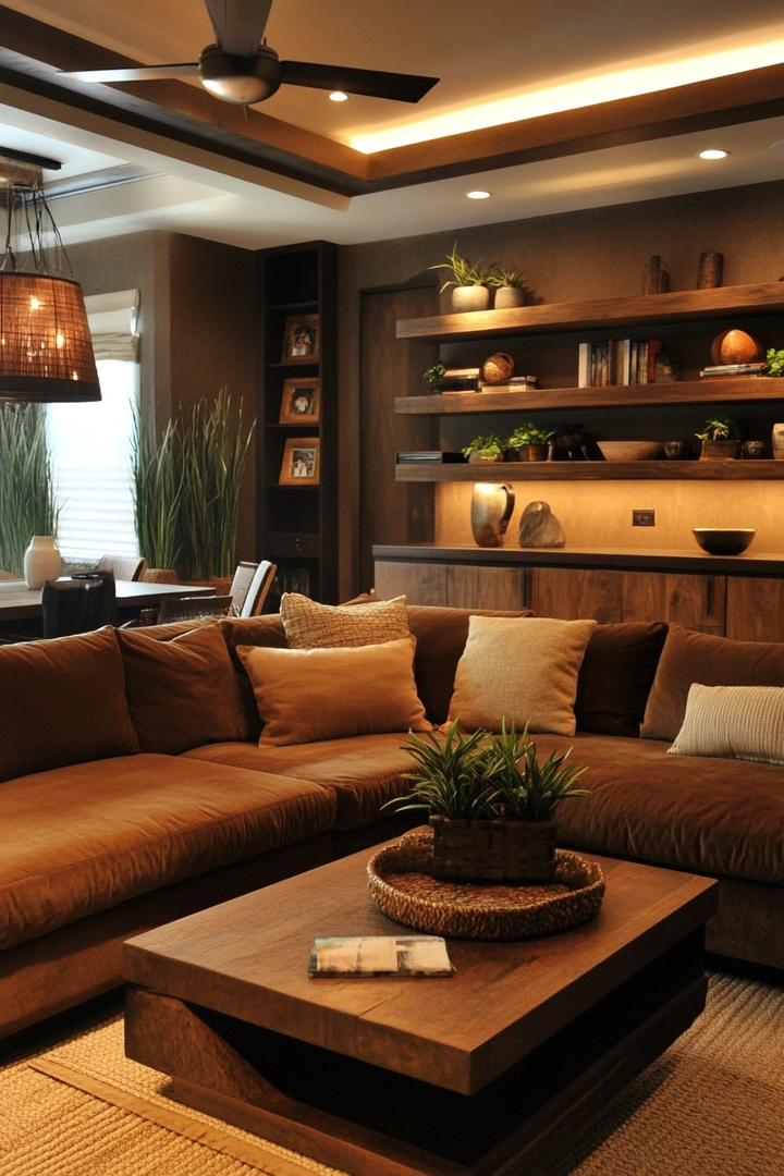 brown living room ideas 25