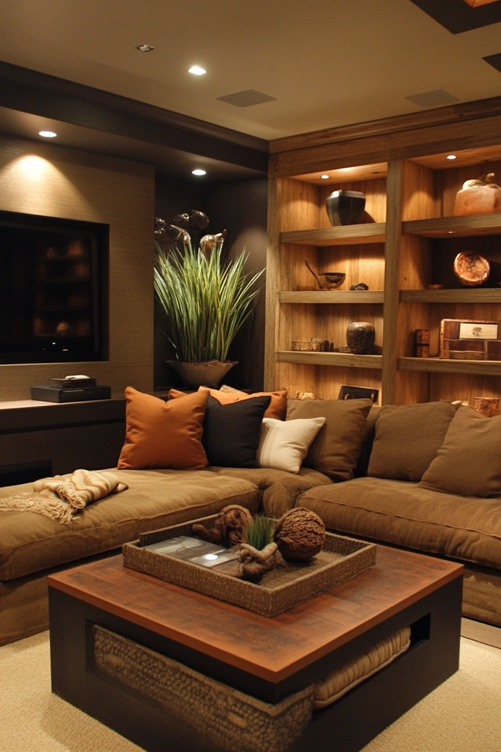 brown living room ideas 27