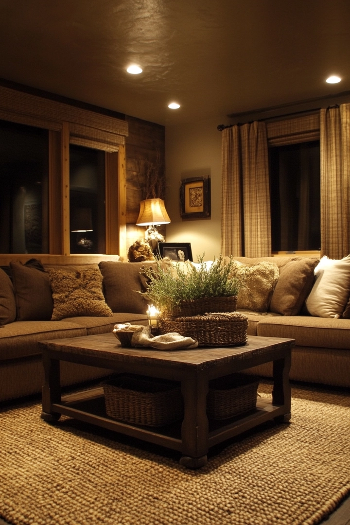 brown living room ideas 46