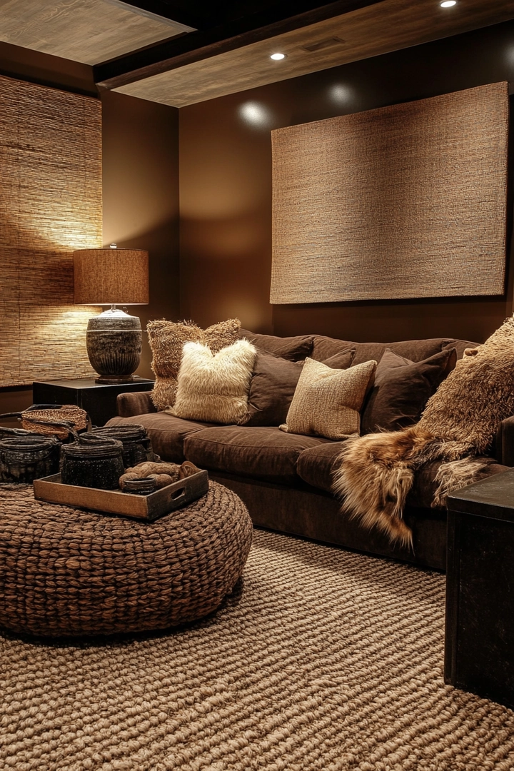 brown living room ideas 47