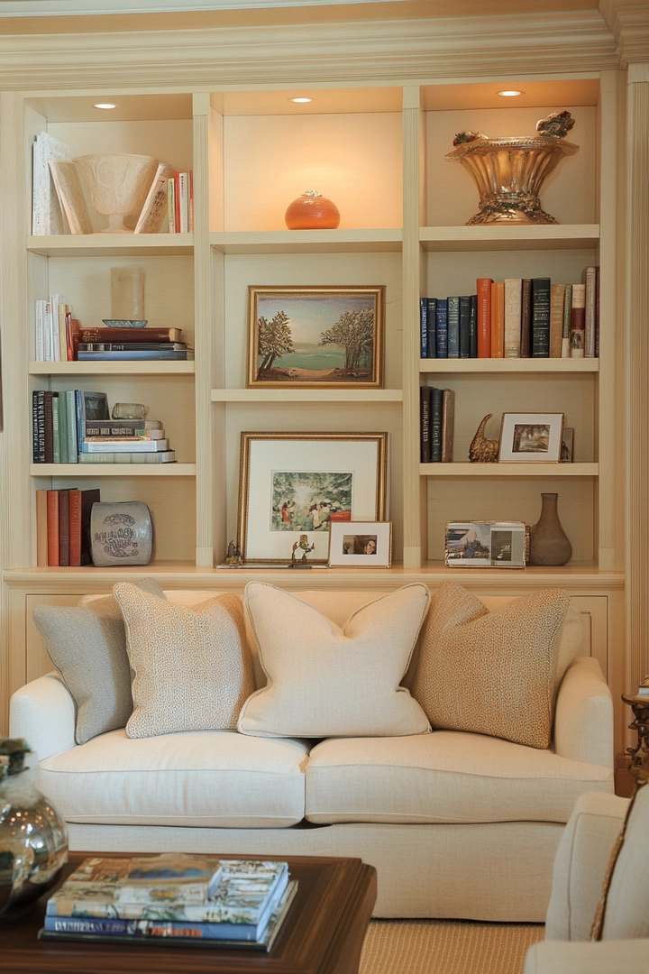 built in shelving living room ideas 27