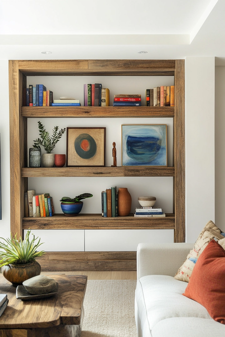 built in shelving living room ideas 35