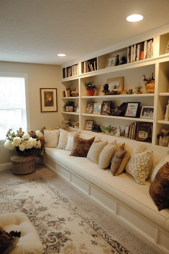 built in shelving living room ideas 37