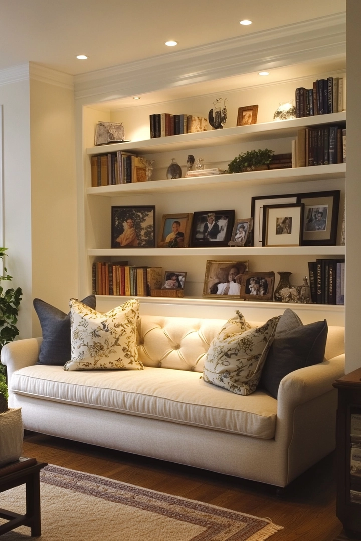 built in shelving living room ideas 45