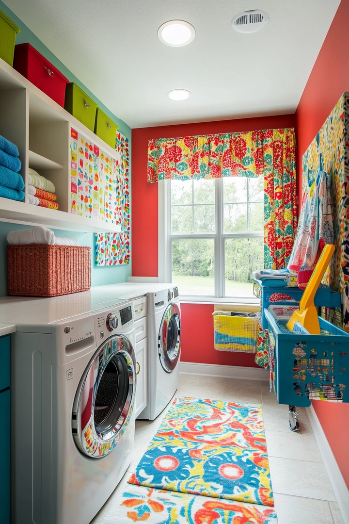 colorful laundry room ideas 23