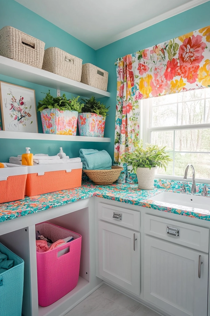 colorful laundry room ideas 25