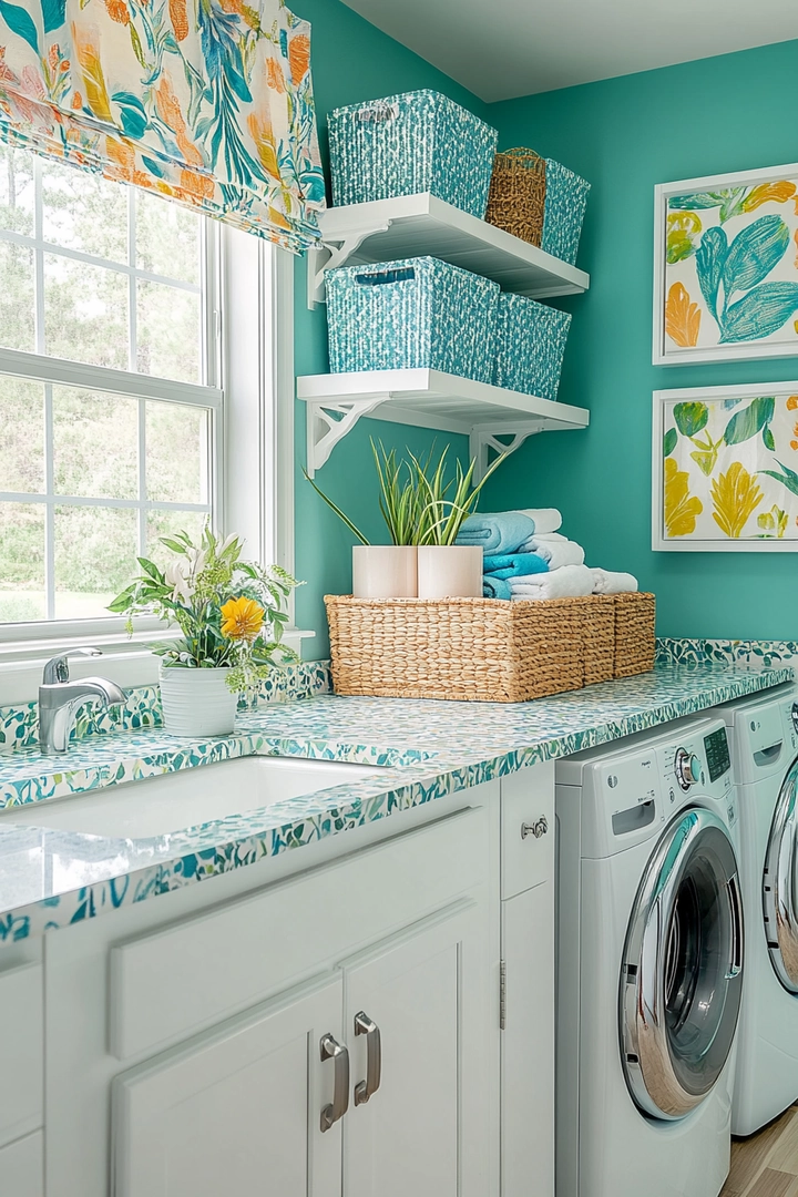 colorful laundry room ideas 26