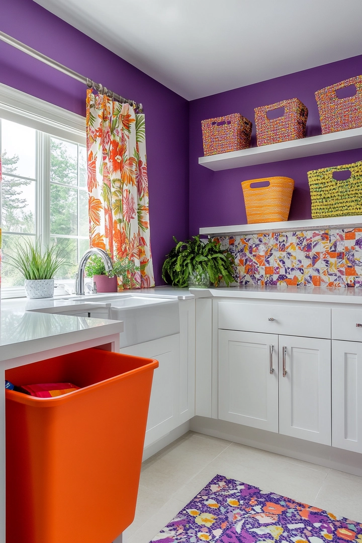 colorful laundry room ideas 34