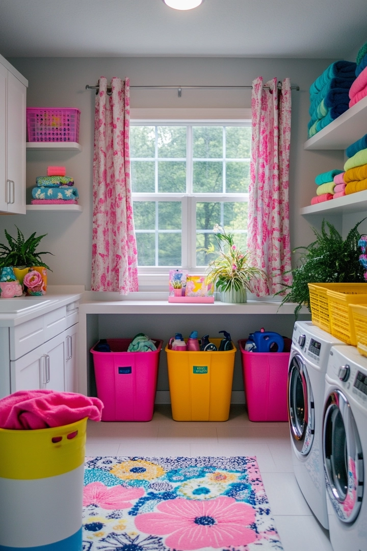 colorful laundry room ideas 40